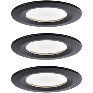Paulmann, Paulmann 94473 LED-Einbauleuchte 3er Set 19.5 W Warmweiß Schwarz (matt), Paulmann Einbauspot Nova Coin Starr Set, 3 x 6 W, 2700 K, Schwarz