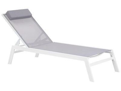 Beliani, Beliani Gartenliege Aluminium Textilbespannung grau CATANIA II, Beliani - Liege aus Aluminium Modern CATANIA, One Size, Rauch