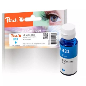 Peach, Peach Tintenbehälter cyan kompatibel zu HP 1VU26AE, 31 c, Peach Tinte HP 31 (1VU26AE) Cyan