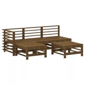 vidaXL, vidaXL 5-tlg. Garten-Lounge-Set Honigbraun Massivholz Kiefer, vidaXL 5-tlg. Garten-Lounge-Set Honigbraun Massivholz Kiefer