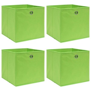 vidaXL, vidaXL Aufbewahrungsboxen 4 Stk. Grün 32×32×32 cm Stoff, vidaXL Aufbewahrungsboxen 4 Stk. Grün 32x32x32 cm Stoff