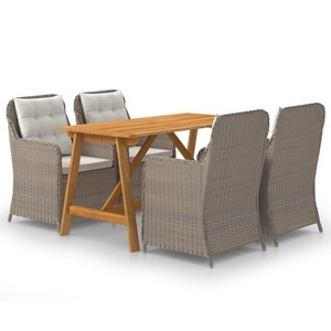 vidaXL, vidaXL 5-tlg. Garten-Essgruppe Braun, VidaXL - Garten-essgruppe poly-rattan, One Size, Braun