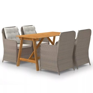 vidaXL, vidaXL 5-tlg. Garten-Essgruppe Braun, VidaXL - Garten-essgruppe poly-rattan, One Size, Braun