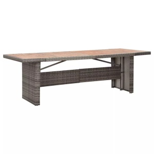 vidaXL, vidaXL Gartentisch 240x90x74 cm Poly Rattan und Massivholz Akazie