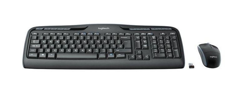 Logitech, Logitech MK330 Tastatur und Maus Set (Deutsche Ausführung), Logitech MK330 Funk Tastatur, Maus-Set Deutsch, QWERTZ Schwarz