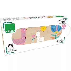 Vilac, Puzzles Trio Mama-Bebe, Suzy Ultman Multicolor, Vilac - Puzzles Trio Mama-Bebe, Suzy Ultman, Multicolor