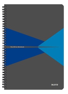 Leitz, LEITZ Collegeblock Office PP A4 44950035 blau kariert, Leitz Collegeblock Office PP, A4, blau, kariert, 4495-00-35
