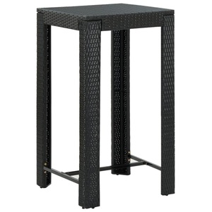 vidaXL, vidaXL Garten-Bartisch Schwarz 60,5x60,5x110,5 cm Poly Rattan