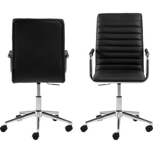 Actona, Actona - Bürostuhl Winslow - Schwarz, AC Design Schreibtischstuhl »Winslow mit Polsterrücken und Armlehnen«, Kunstleder