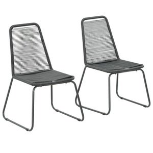 vidaXL, vidaXL Gartenstühle 2 Stk. Poly Rattan Schwarz, vidaXL Gartenstühle 2 Stk. Poly Rattan Schwarz