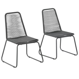 vidaXL, vidaXL Gartenstühle 2 Stk. Poly Rattan Schwarz, vidaXL Gartenstühle 2 Stk. Poly Rattan Schwarz