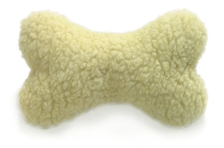 swisspet, Spielknochen mit Quietsch, L=25cm Hunde Spielzeug, SwissPet Hunde-Spielzeug Spielknochen Lammfell, 25 cm