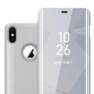 Cadorabo, Hülle für Apple iPhone XS MAX Spiegel Standfunktion 360 Grad Schutz, Cadorabo - Hülle für Apple iPhone XS MAX Spiegel Standfunktion 360 Grad Schutz, Silber