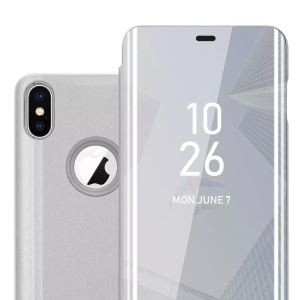 Cadorabo, Hülle für Apple iPhone XS MAX Spiegel Standfunktion 360 Grad Schutz, Cadorabo - Hülle für Apple iPhone XS MAX Spiegel Standfunktion 360 Grad Schutz, Silber