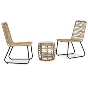 Diverse Hardware, 3-tlg. Bistro-Set Poly Rattan Eiche, vidaXL 3-tlg. Bistro-Set Poly Rattan Eiche