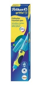 Pelikan, Füllhalter Griffix 4 für Rechtshänder, Füllfederhalter, PELIKAN Füllhalter Griffix 809160 neonfresh blue R