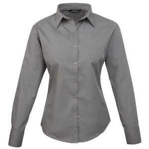 Premier, Popeline Bluse Arbeitshemd Damen Grau 42, PREMIER - Popeline Bluse Arbeitshemd, für Damen, Grau, Größe 42