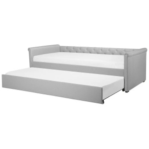 Beliani, Bett mit Lattenrost aus Polyester Glamourös LIBOURNE Bett mit Lattenrost aus Polyester Glamourös LIBOURNE