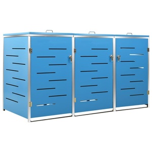 vidaXL, vidaXL Mülltonnenbox für 3 Tonnen 207x77,5x115 cm Edelstahl, vidaXL Mülltonnenbox für 3 Tonnen 207x77,5x112,5 cm Edelstahl