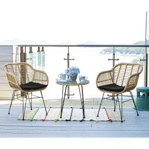 mutoni Garten, Garten Sitzgruppe Polyrattan (3-tlg), Garten Sitzgruppe Polyrattan natur (3-tlg)