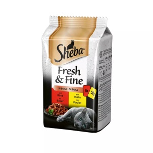 Sheba, Sheba Fresh & Fine in Sauce Herz. Komp. 6x50g, Sheba Fresh & Fine Häppchen in Sauce