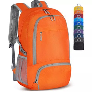 Only-bags.store, Leichter Faltbarer Rucksack-packbare Rucksäcke, Kleine Faltbare Rucksäcke Wanderrucksack Wasserdicht Unisex Orange ONE SIZE
