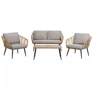 Beliani, Garten Lounge aus PE Rattan Rustikal CORINTH II Garten Lounge aus PE Rattan Rustikal CORINTH II