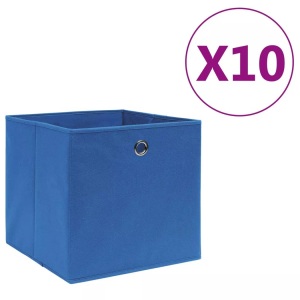 vidaXL, vidaXL Aufbewahrungsboxen 10 Stk. Vliesstoff 28x28x28 cm Blau, vidaXL Aufbewahrungsboxen 10 Stk. Vliesstoff 28x28x28 cm Blau