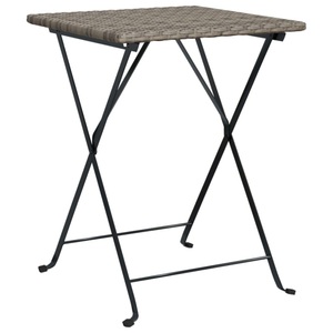 vidaXL, vidaXL Bistrotisch Klappbar Grau 55x54x71 cm Poly Rattan, 