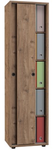 Büroschrank Bücher Ordner Aktenschrank Büromöbel Schrank Ulas 5-fach Schiebetüren Unisex Honig-Eiche ONE SIZE