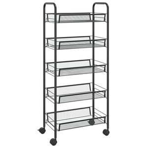 vidaXL, vidaXL Küchenwagen 5 Etagen Schwarz 46x26x105 cm Eisen, vidaXL Küchenwagen 5 Etagen Schwarz 46x26x105 cm Eisen