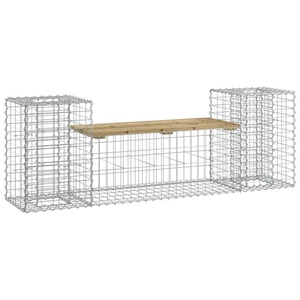 vidaXL, vidaXL Gartenbank aus Gabionen 183x41x60,5 cm Kiefernholz Imprägniert