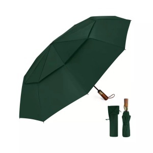 Alopini, Alopini - Automatischer großer sturmsicherer Regenschirm, Taschenschirm mit belüftetem Doppeldach und Holzgriff, One Size, Rasengrün, Alopini - Automatischer großer sturmsicherer Regenschirm, Taschenschirm mit belüftetem Doppeldach und Holzgriff, One Size, Rasengrün