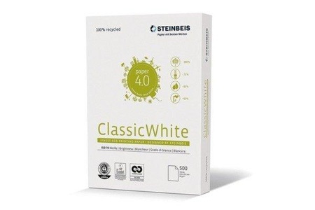 STEINBEIS, STEINBEIS Papier Classic White A3 88080026 80g, recycling 500 Blatt, Steinbeis No.1 DIN A3 Druckerpapier Recycelt 100% 80 g/m² Glatt Weiß 500 Blatt