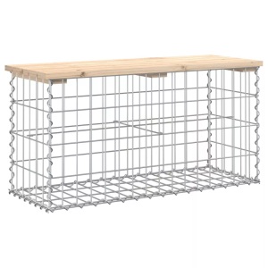 vidaXL, vidaXL Gartenbank aus Gabionen 83x31,5x42 cm Massivholz Kiefer, vidaXL Gartenbank aus Gabionen 83x31,5x42 cm Massivholz Kiefer