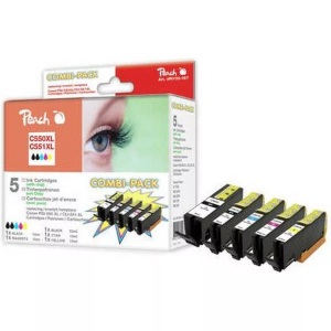 Peach, Peach Spar Pack Tintenpatronen XL-Ergiebigkeit, kompatibel zu Canon PGI-550XL, CLI-551XL, Peach Tintenset Canon PGI-550 / CLI-551 C, M, Y, 2x BK