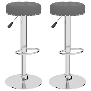 vidaXL, vidaXL Barhocker 2 Stk. Dunkelgrau Stoff, vidaXL Barhocker 2 Stk. Dunkelgrau Stoff