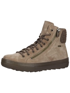 Legero, Legero Winterboots »MIRA«, mit gepolstertem Schaftrand, Legero Schnür-Stiefelette aus Veloursleder mit Gore-Tex beige