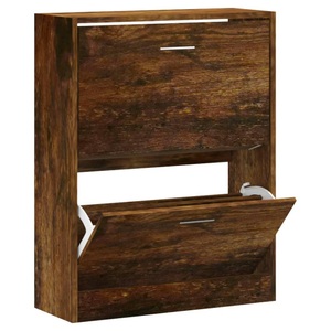 vidaXL, vidaXL Schuhschrank Räuchereiche 63x24x81 cm Holzwerkstoff