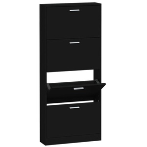 vidaXL, vidaXL Schuhschrank Schwarz 59x17x150 cm Holzwerkstoff