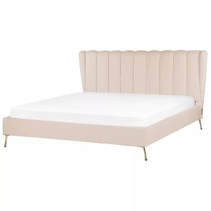 Beliani, Bett mit Lattenrost aus Samtstoff Modern MIRIBEL Bett mit Lattenrost aus Samtstoff Modern MIRIBEL