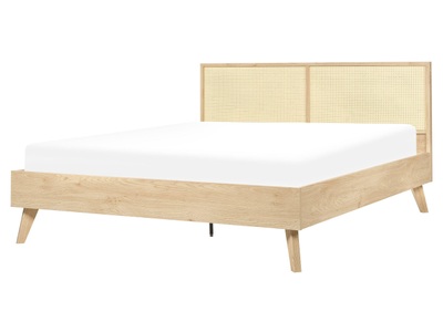 Beliani, Bett mit Lattenrost aus Faserplatte Boho MONPAZIER Bett mit Lattenrost aus Faserplatte Boho MONPAZIER