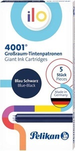 Pelikan, Pelikan Tintenpatrone ilo 4001 Blau-Schwarz 5er Set, Pelikan - Tintenpatrone ilo GTP 4001 301534 Blau-Schwarz 5 Stück, Schwarz