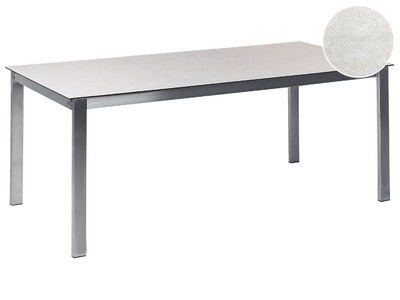Beliani, Gartentisch aus Sicherheitsglas Modern COSOLETO Gartentisch aus Sicherheitsglas Modern COSOLETO, Beliani - Gartentisch aus Sicherheitsglas Industriell COSOLETO, One Size, Weiss Bunt