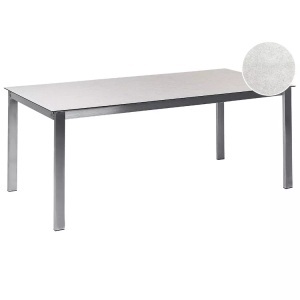 Beliani, Gartentisch aus Sicherheitsglas Modern COSOLETO Gartentisch aus Sicherheitsglas Modern COSOLETO, Beliani - Gartentisch aus Sicherheitsglas Industriell COSOLETO, One Size, Weiss Bunt