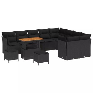 vidaXL, VidaXL - Garten-sofa poly-rattan, One Size, Schwarz
