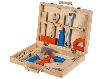 Janod, Janod ® BRICO´KIDS Werkzeugkoffer, Werkzeugkoffer BRICO ?KIDS 9-teilig aus Holz