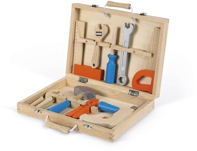 Janod, Janod ® BRICO´KIDS Werkzeugkoffer, Werkzeugkoffer BRICO ?KIDS 9-teilig aus Holz