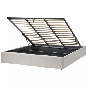 Beliani, Bett mit Lattenrost aus Polyester Modern DINAN Bett mit Lattenrost aus Polyester Modern DINAN