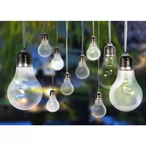 Globo, LED-Solar-Lichterkette 33708-10 in Silber metallic, Globo Solarleuchte Kunststoff Silbergrau